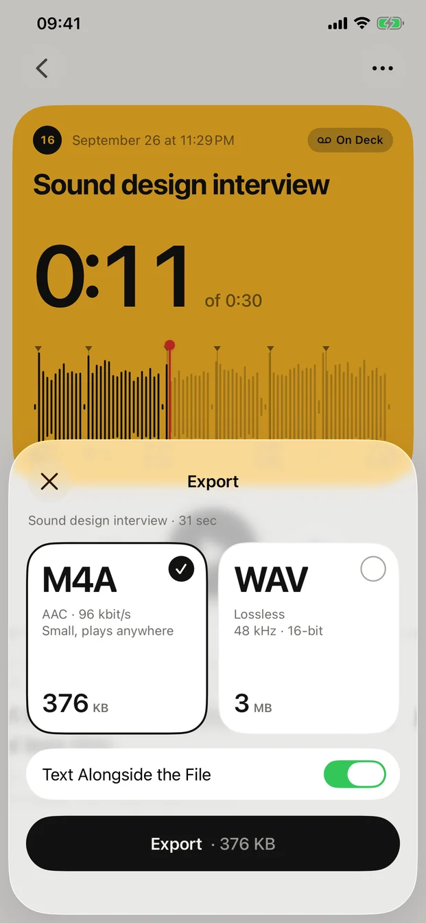 Recorder: Export