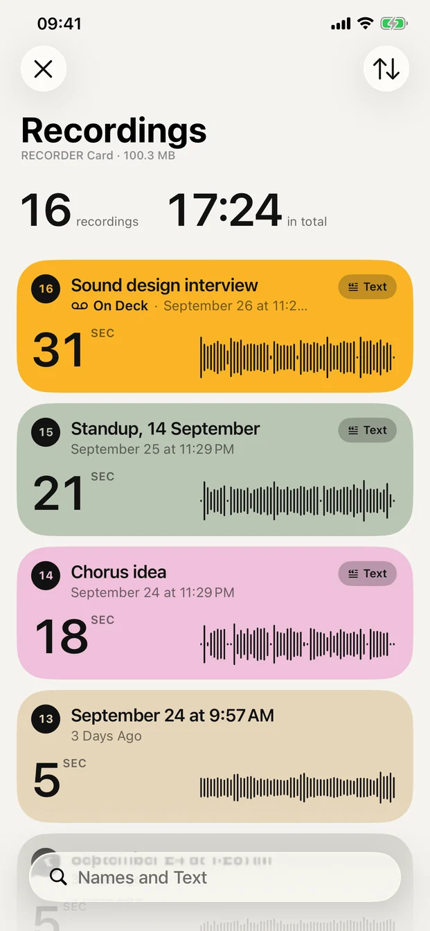 Recorder: Recordings