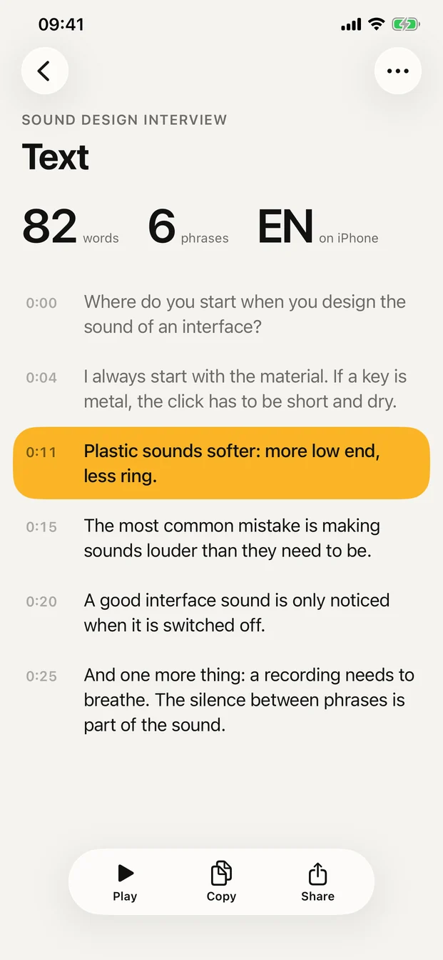 Recorder: Text