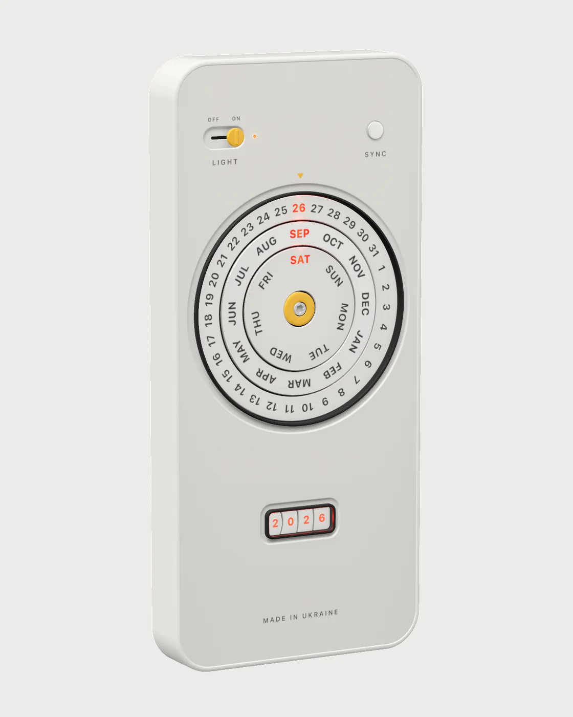Days, perpetual calendar for iphone, seen from the front at an angle